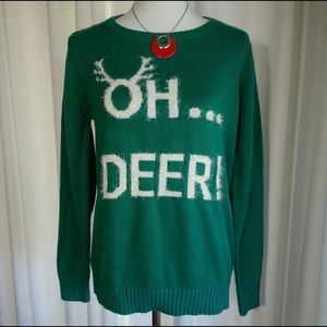 Laura Scott "OH DEER!" Christmas sweater. Large